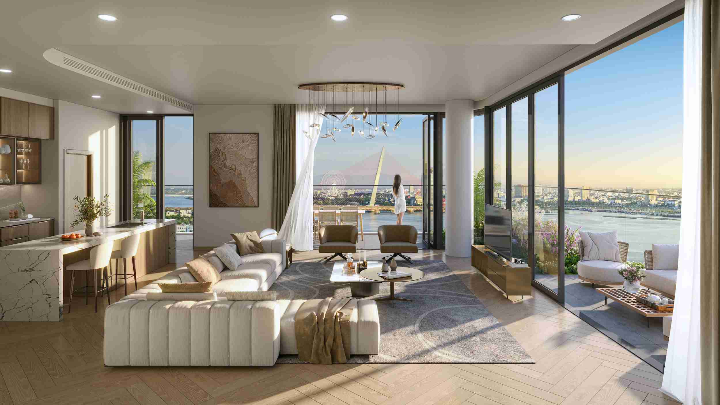 Phối cảnh căn hộ penthouse The Legend Da Nang