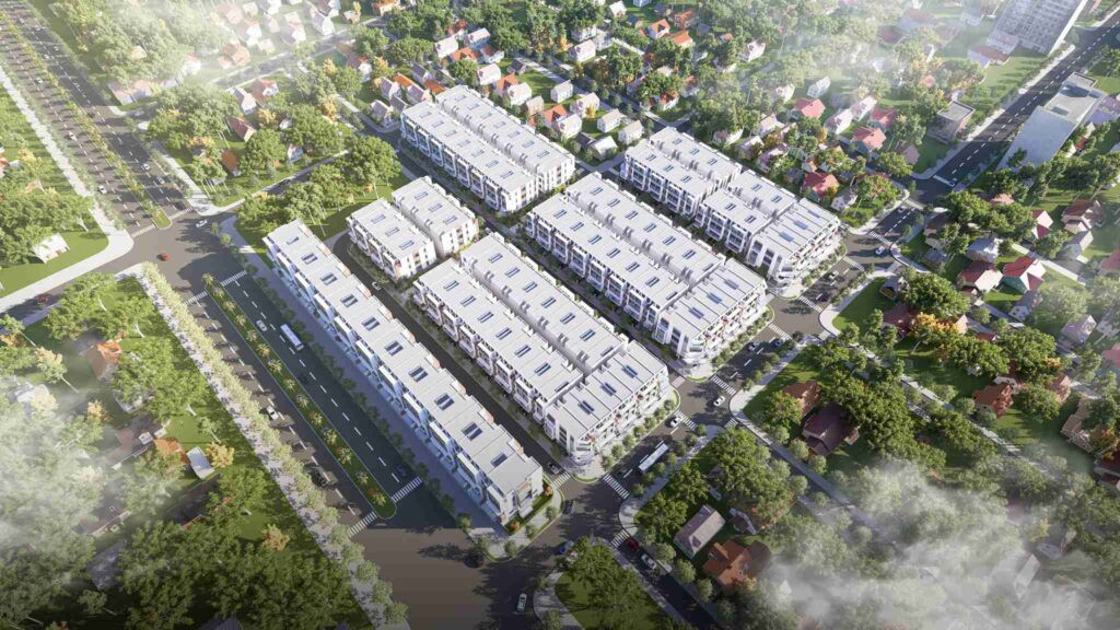 Phối cảnh Shophouse sầm uất tại dự án