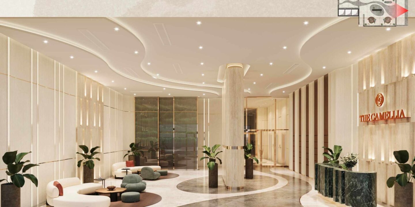 Góc lễ tân tại dự án The Camellia